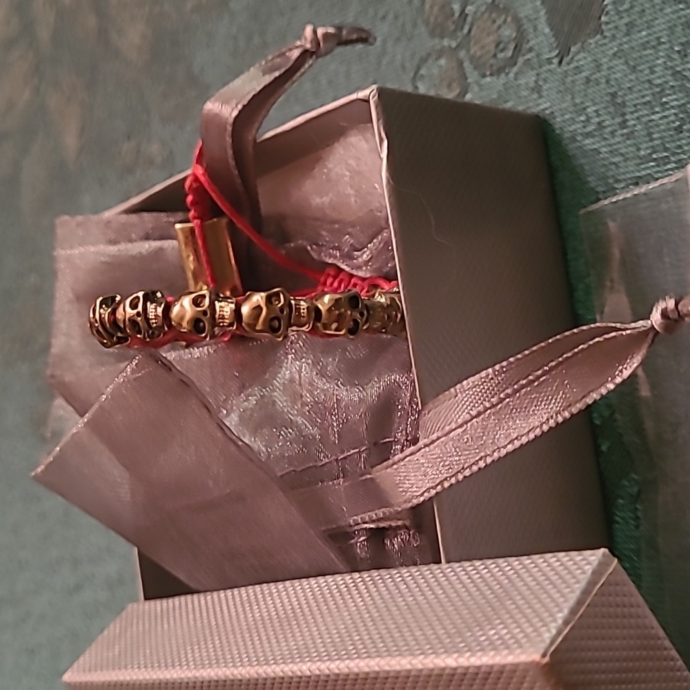 Jules Smith Mini Skull Wrap Bracelet Red/Yellow Gold